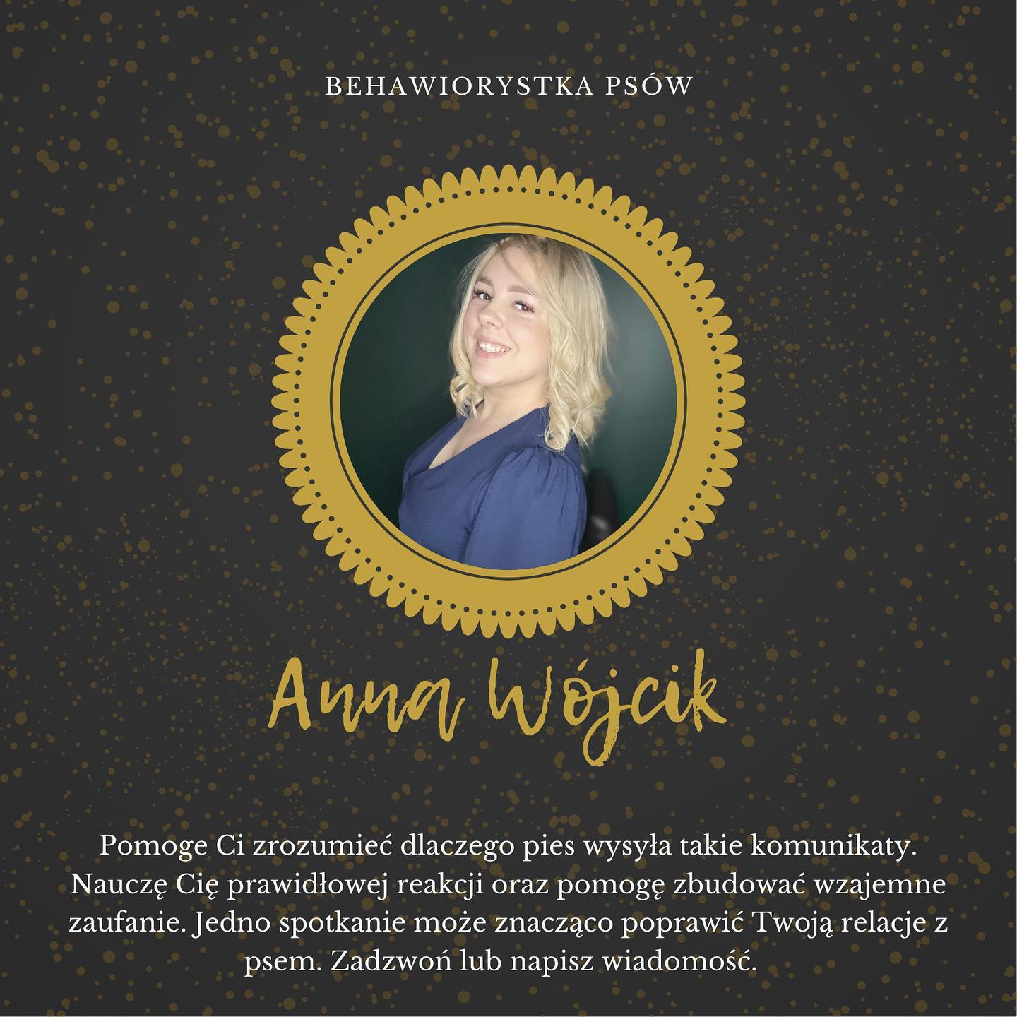 Anna Wójcik - zoopsycholog i behawiorysta